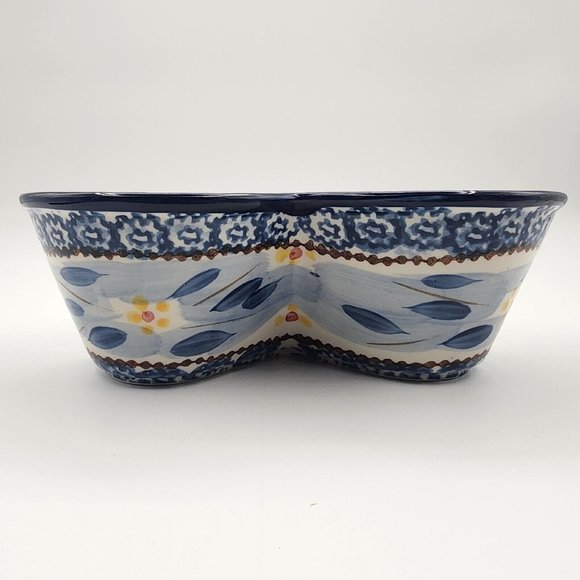 Tara Temptations Presentable Ovenware Old World Heart Shaped Bowl Blue 1 Quart - Picture 6 of 12
